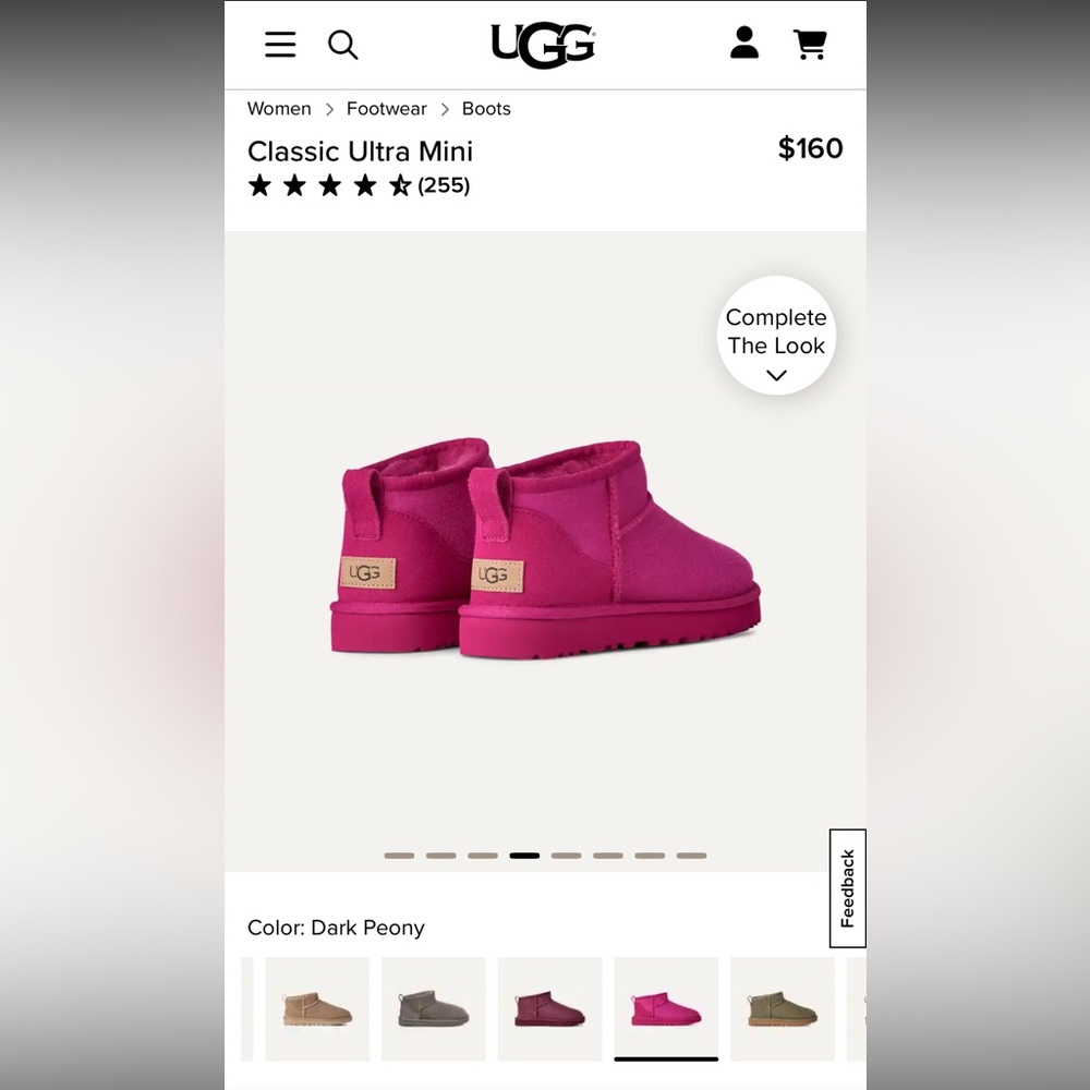 UGG Classic Ultra Mini Suede Boots - Dark Peony